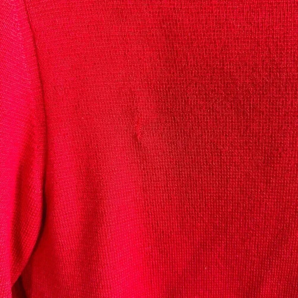 Women's Vintage Italian 100% Wool Red Blue Striped Cardigan Sweater Size 12 - Picture 5 of 9